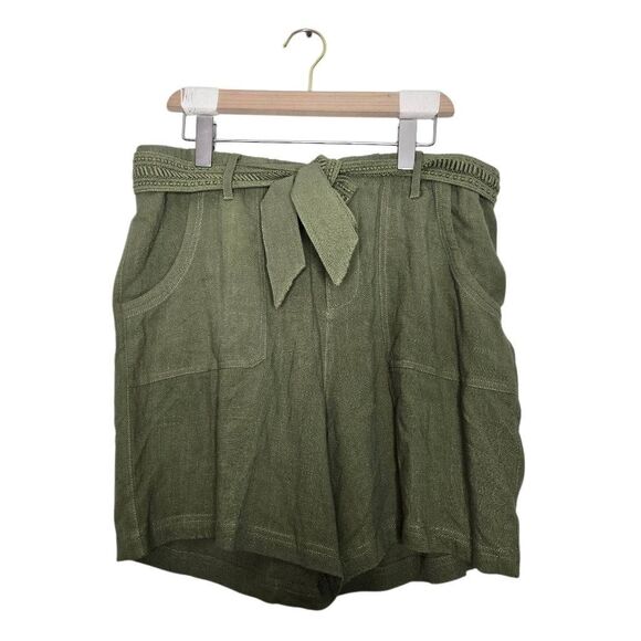 Soft Surroundings Shorts Women's Size Petite Large Belted Rayon Linen New - Picture 1 of 5